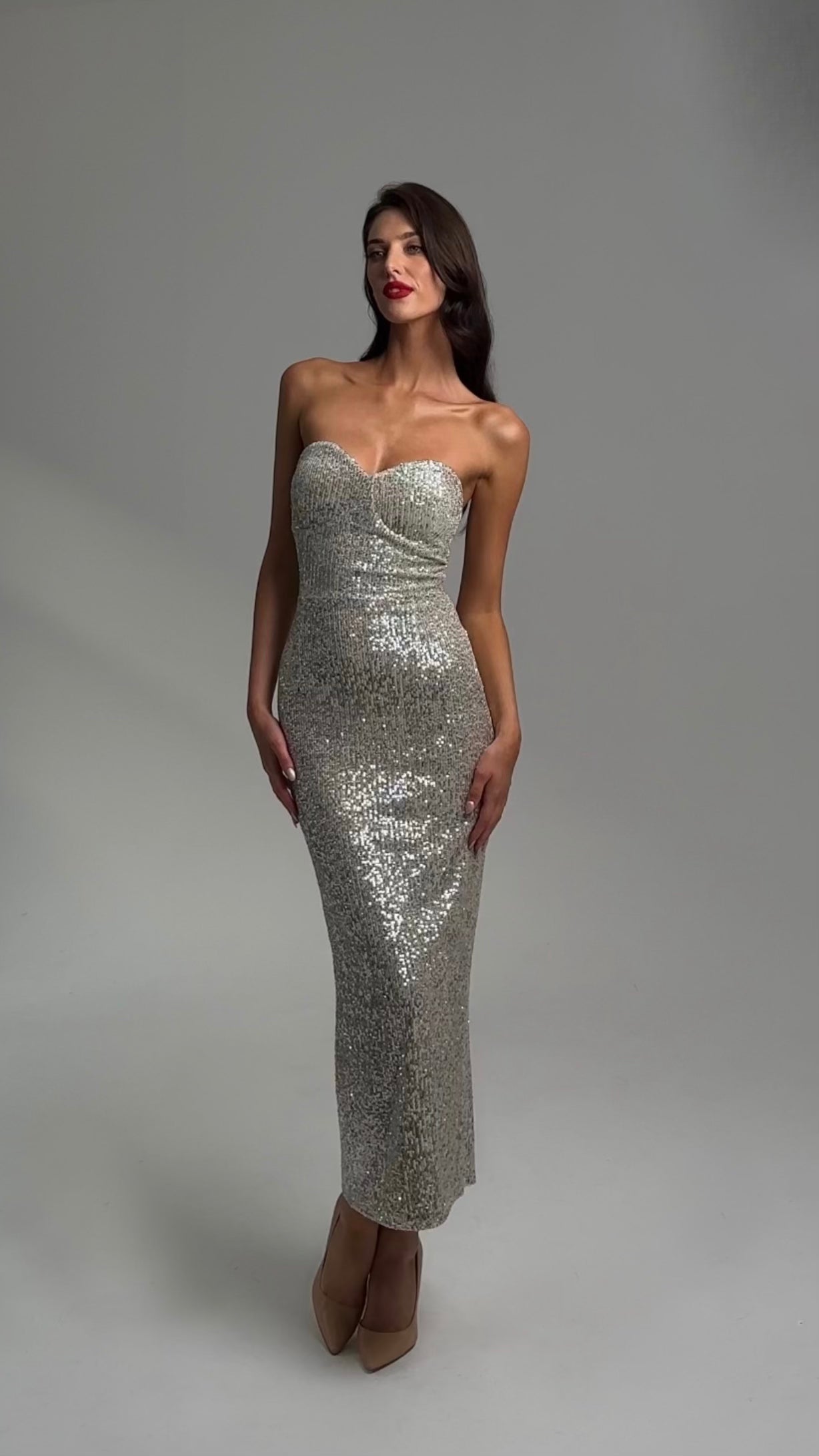 THE KT DRESS - OYSTER SILVER